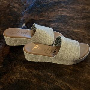 Blowfish Cream Platform Sandals